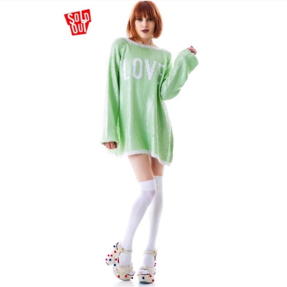 Wildfox RARE LOVE White Label Sequin Sweater Small - Picture 8 of 8